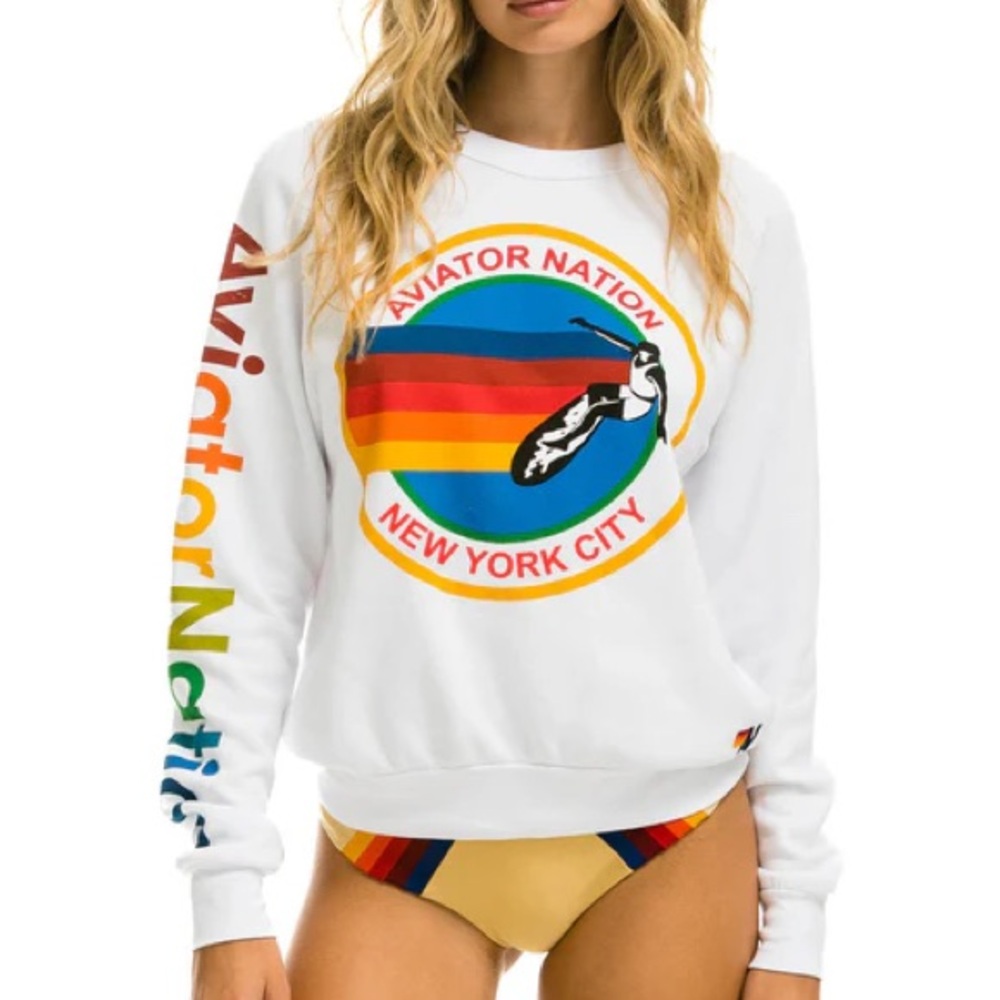 NWT/NIP White Aviator Nation Crewneck